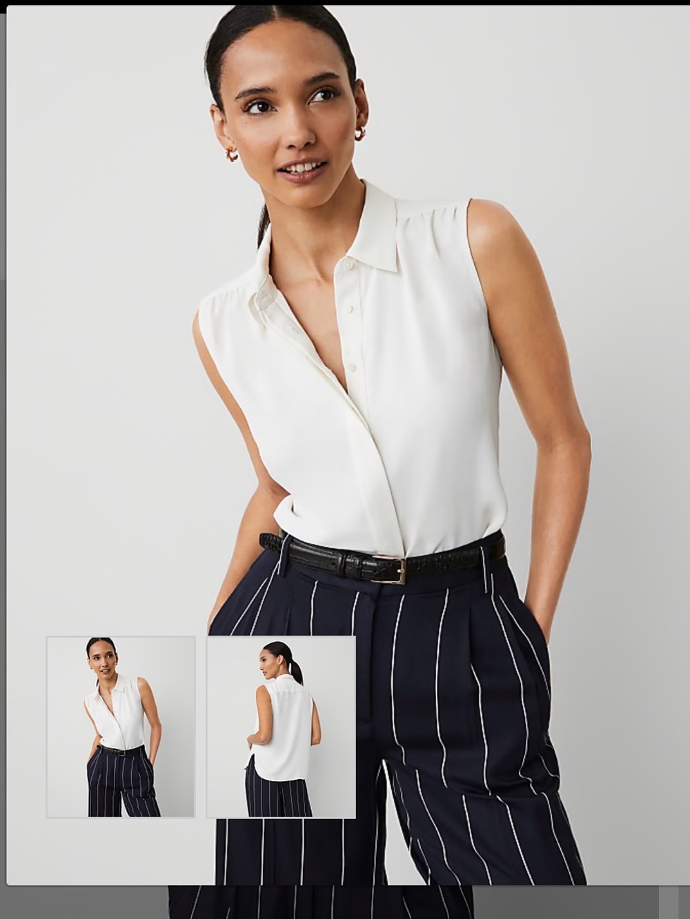 NWOT - Ann Taylor Shirred Yoke Sleeveless Shirt (Size M)